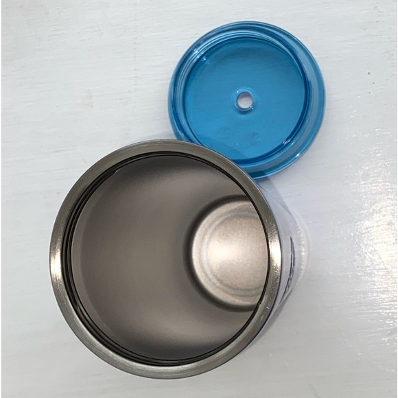 Starbucks Blue Metal Logo 16 oz Tumbler Cold Cup with straw - Picture 5 of 6